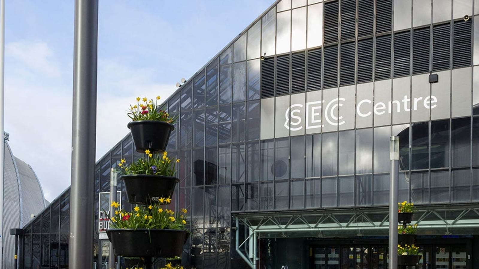 A photo of the outside of the Scottish Event Campus (SEC) in Glasgow